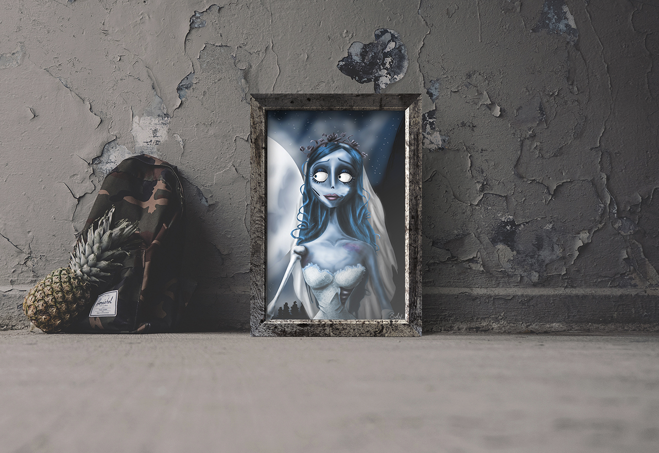 ilustración novia cadaver belupina design